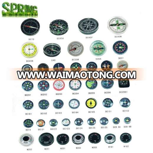 Quality Various Pocket Mini Compass /Different Size Clear Liquid-filled Plastic Compass